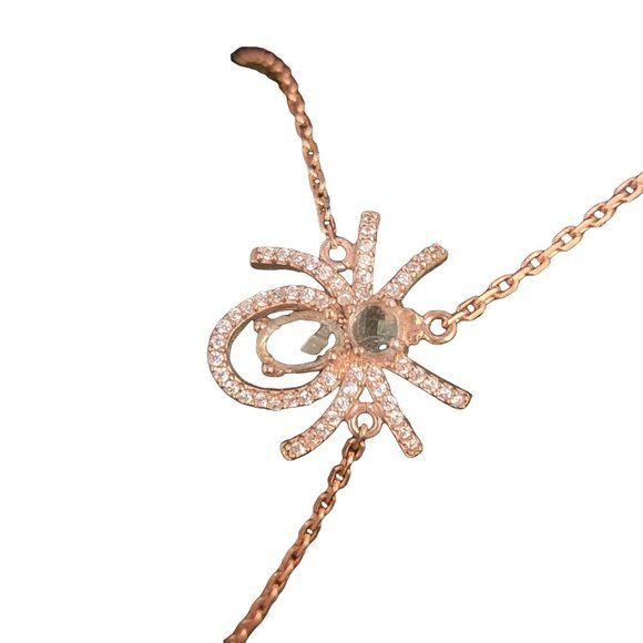 Vintage Pink Vermeil Over Sterling Spider Wristlet (A4057) - Picture 4 of 7